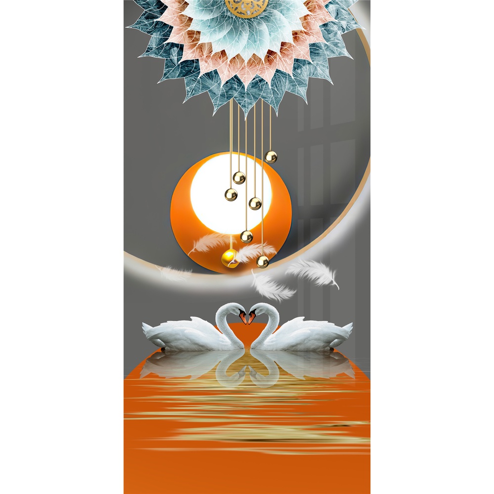 lukisan porcelain 5D lukisan diamond lukisan angsa 5d