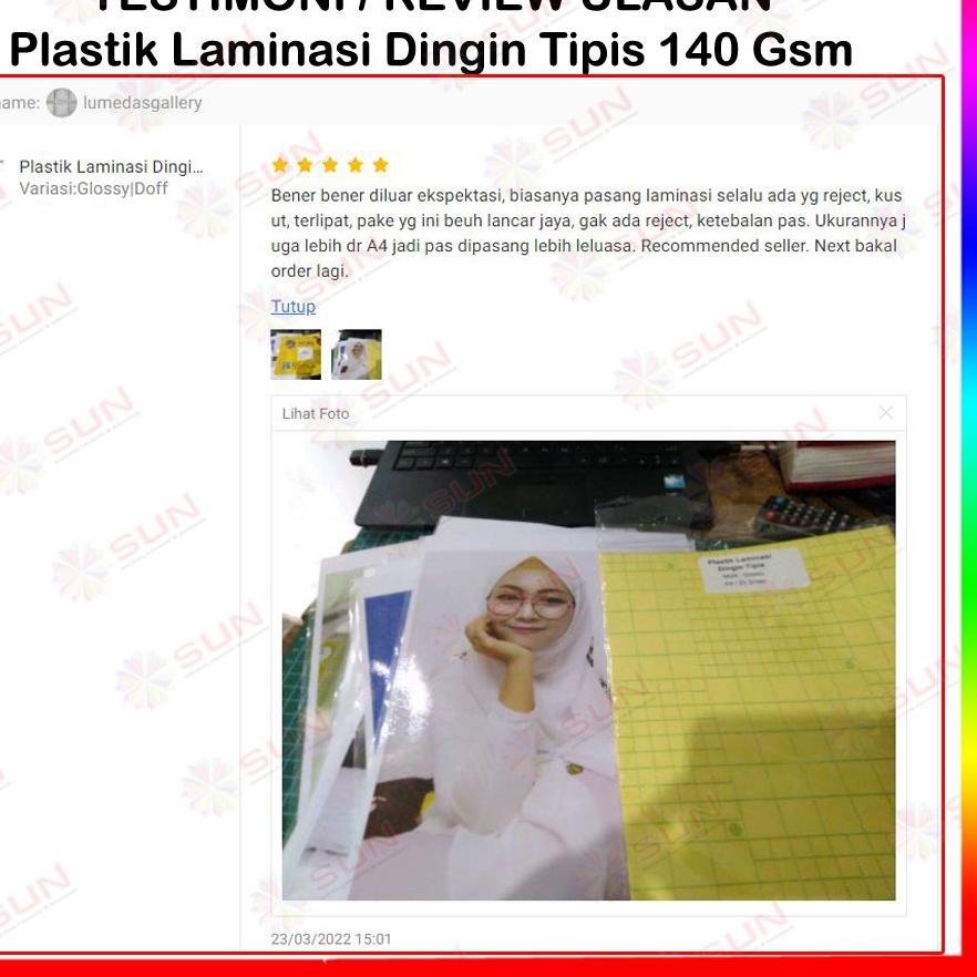 

시 Plastik Laminasi Dingin Tipis A3 isi 20 lembar - Motif Glossy, Doff ( Sticker Bening Transparant Pelapis Kertas Foto Glossy Po Paper ) New