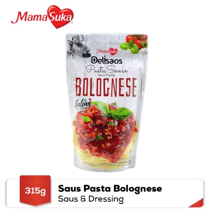 Mamasuka Delisaos Saus Pasta Sauce Bolognese / Arrabbiata 315 Gram