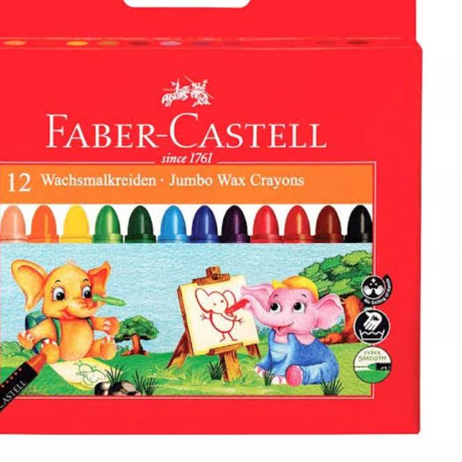 

RR4♗ FABER CASTELL WAX CRAYON SET 12 24 JUMBO KRAYON LILIN Trend