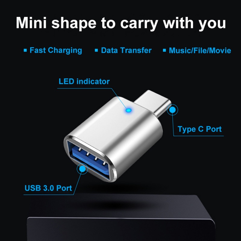 Adaptor LED USB 3.0 Ke Tipe C Konektor Male To USB Female Untuk Smartphone Laptop Adapter