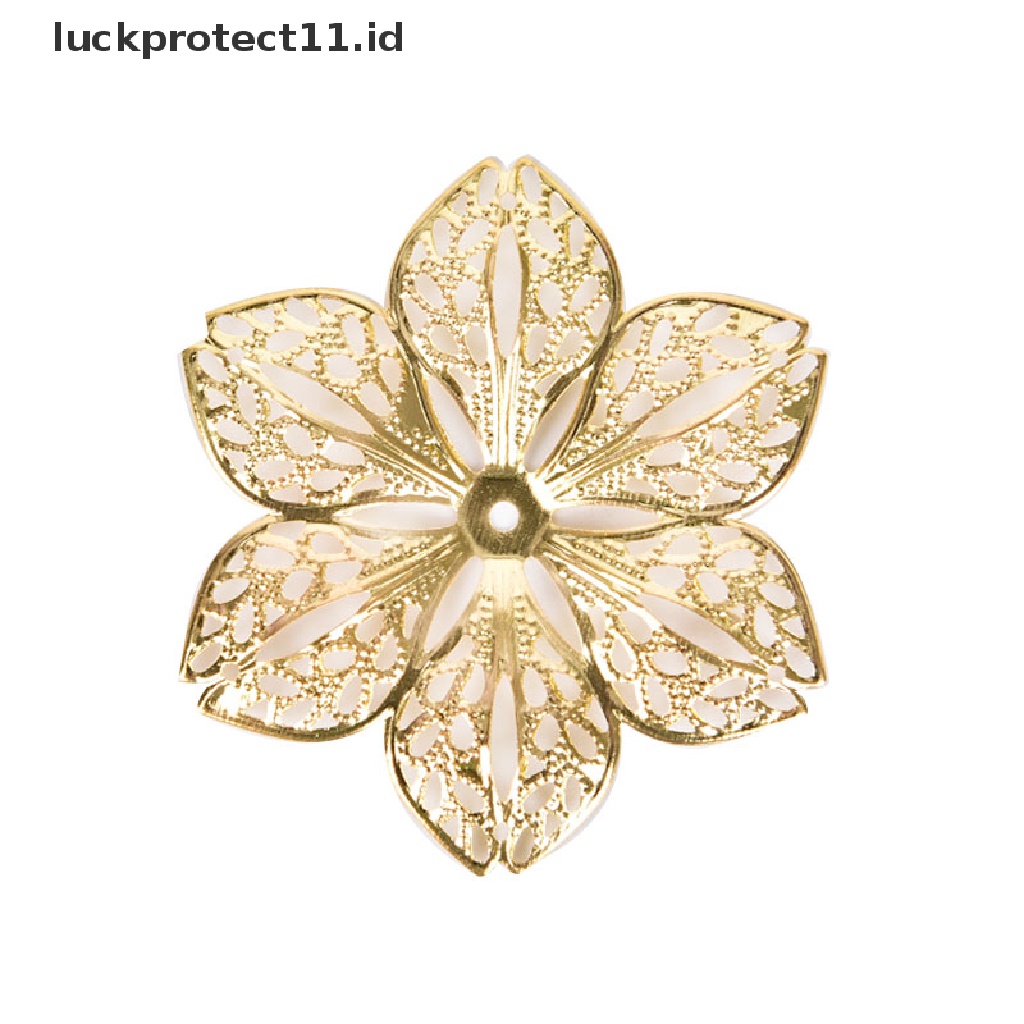 /Fashion Hot// Fashion// 50Pcs/Set Kerawang Bunga Kerajinan Ch Konektor Temuan Perhiasan Liontin DIY.