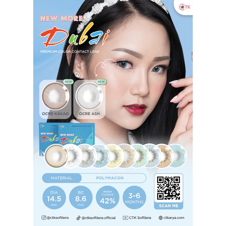 SOFTLENS NEW MORE DUBAI OCRE KAKAO &amp; OCRE ASH - NORMAL &amp; MINUS (-0.50 s/d -6.00) BY CTK