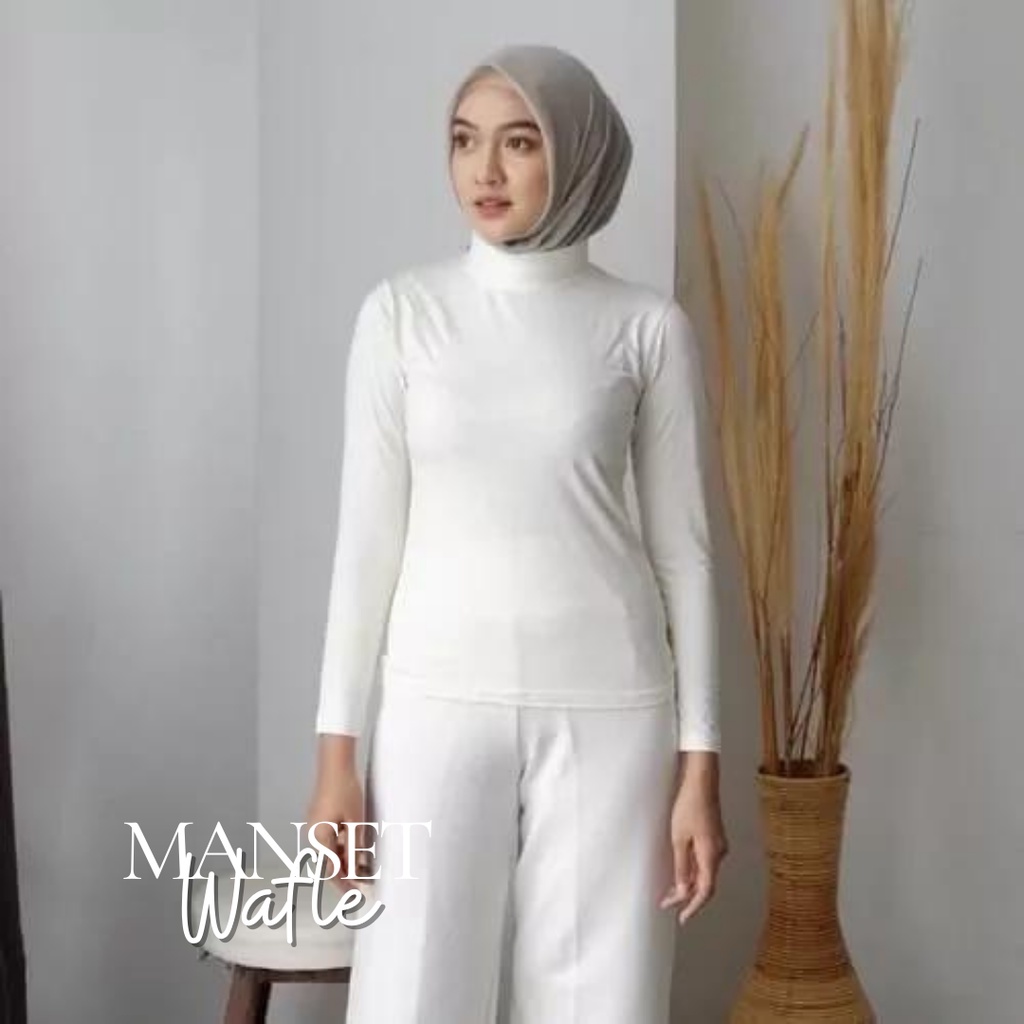 MANSET BAJU WAFLE PREMIUM TURTLE NECK KERAH TINGGI || MANGSET MURAH MELAR