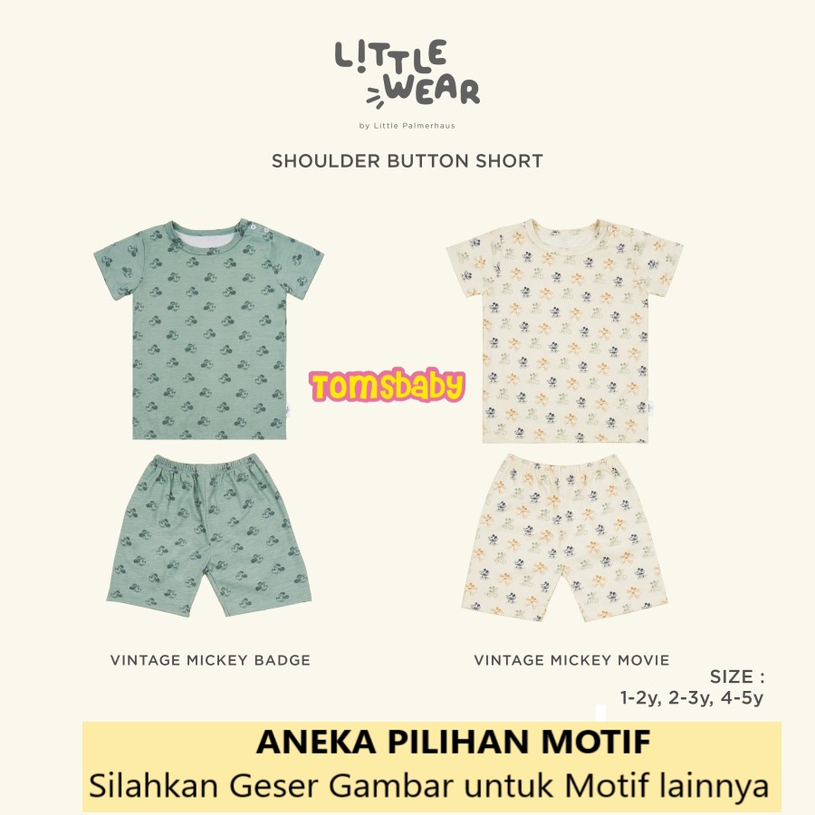 [TOMS] [1-5Tahun] LITTLE PALMERHAUS (1stel) Little Wear SHOULDER Button SHORT Sleeve (Stelan Baju PENDEK) part 1