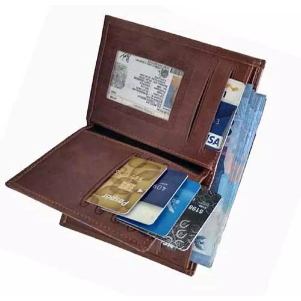 DOMPET LIPAT PRIA PANJANG KULIT PREMIUM FRANCESCO TIPIS SLOT KARTU BANYAK COWOK KEREN MURAH IMPORT B