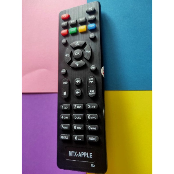 Remote STB MATRIX APPLE RED - APEL HD DVB-T2 UHF tombol empuk