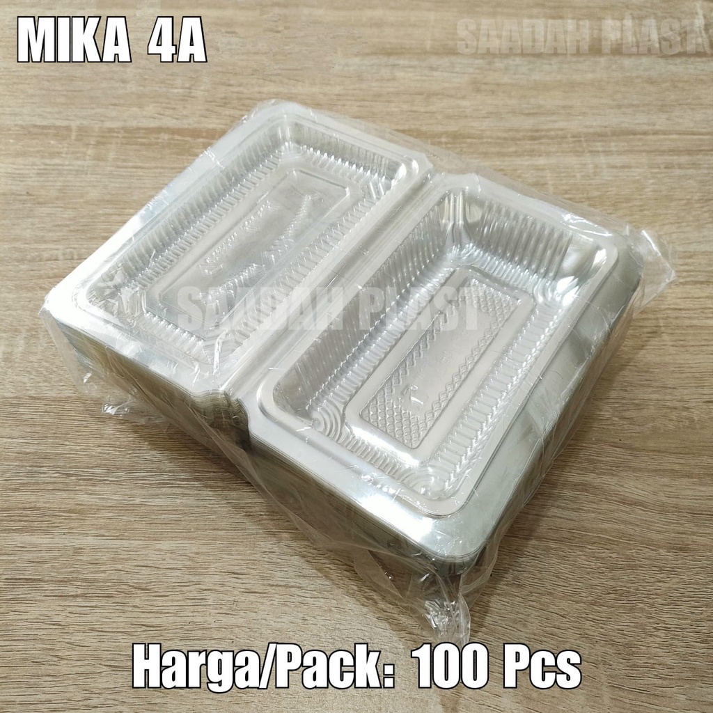 (ISI 100) MIKA KUE 4A / TRAY PLASTIK KEMASAN MAKANAN UKURAN 4