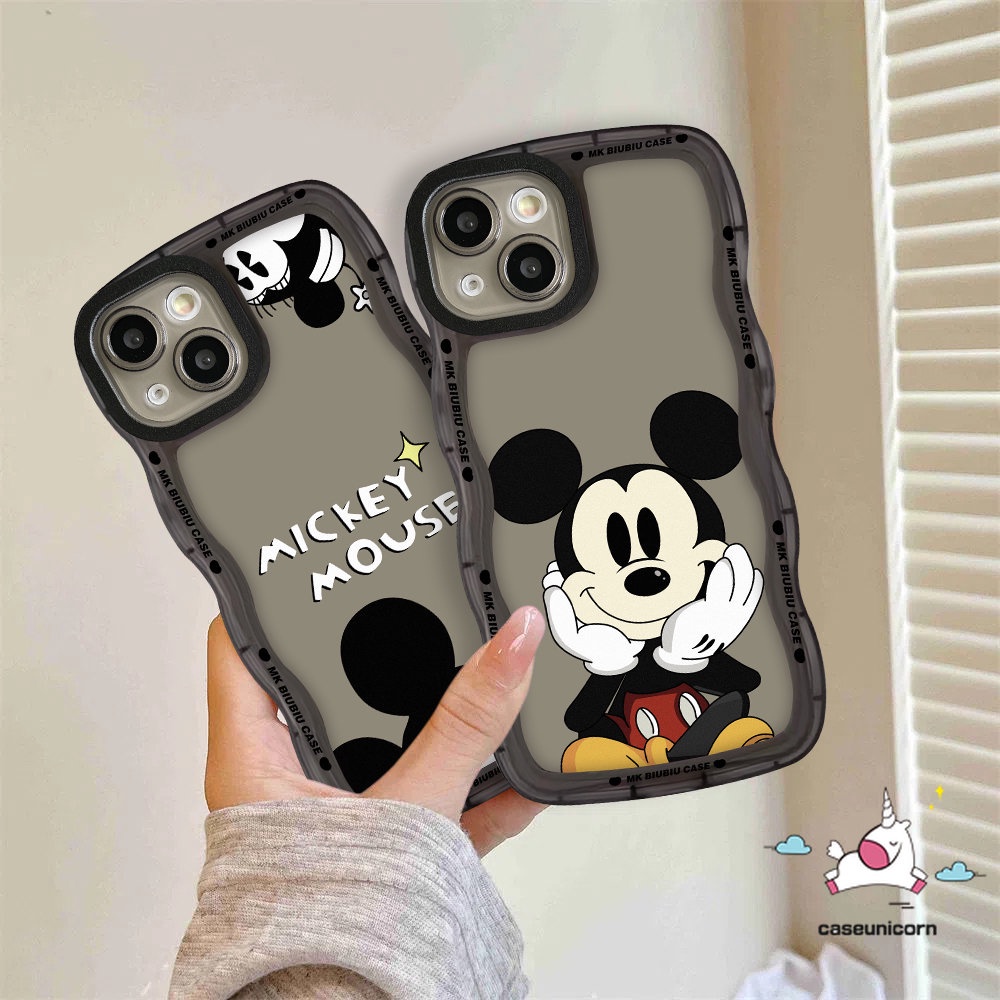 Couple Casing Realme C53 10 C33 C12 C35 56i C15 8 8Pro C30 C25 C25Y C17 C21Y C11 C25s C20 C20A 9 9Pro+9i 8i C3 7i 5i 7 Kartun Mickey Mouse Soft Wavy Edge Case