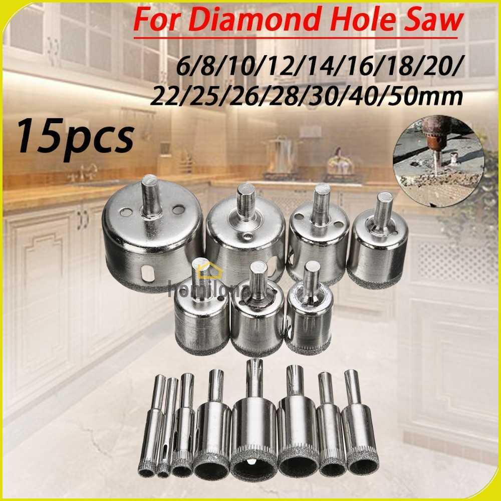 Taffware Mata Bor Diamond Coated Hole Saw Drill Bit 6mm-50mm 15 PCS - GJ0105