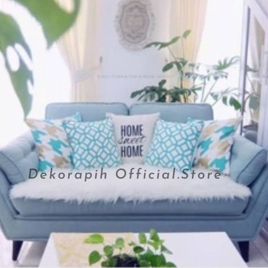 Alas sofa Bulu Korea warna putih ukuran 50 x 150 cm Alas bulu Korea Karpet Meja bulu