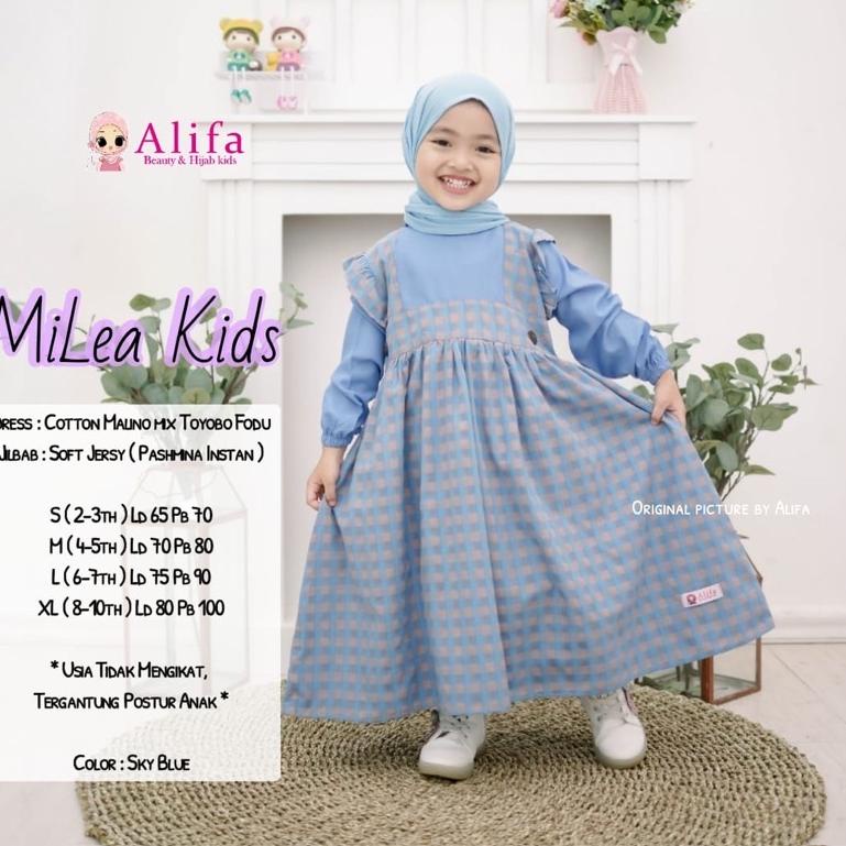 (W-U1U)(♫♪) MILEA KIDS SET DRESS ANAK FREE HIJAB ALIFA MILEA VOL 2 proses cepat