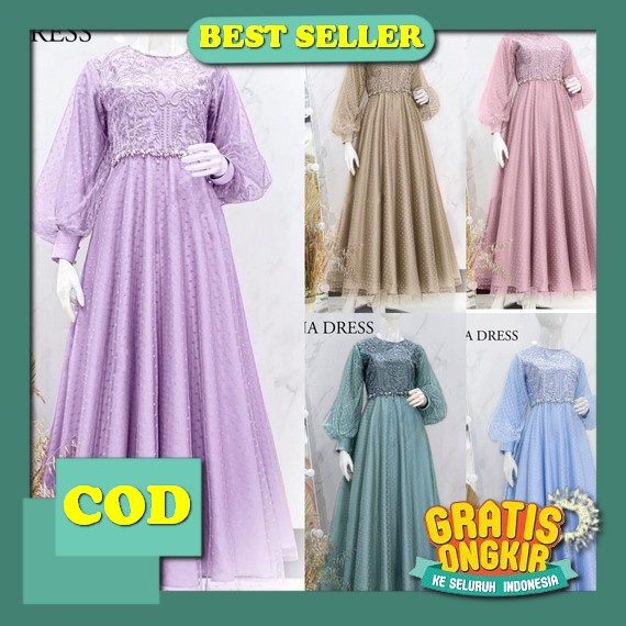 Bisa Cod'Venya Dress / Baju Gamis 2022 Model Baru / Gamis Wanita Dewasa / Gamis Ibu Ibu / Baju Musli