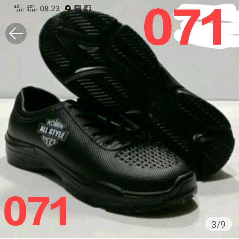 Sepatu Sneakers cewek-cowok Komin / att Hitam uk 36-43 (Bisa Untuk Sekolah)
