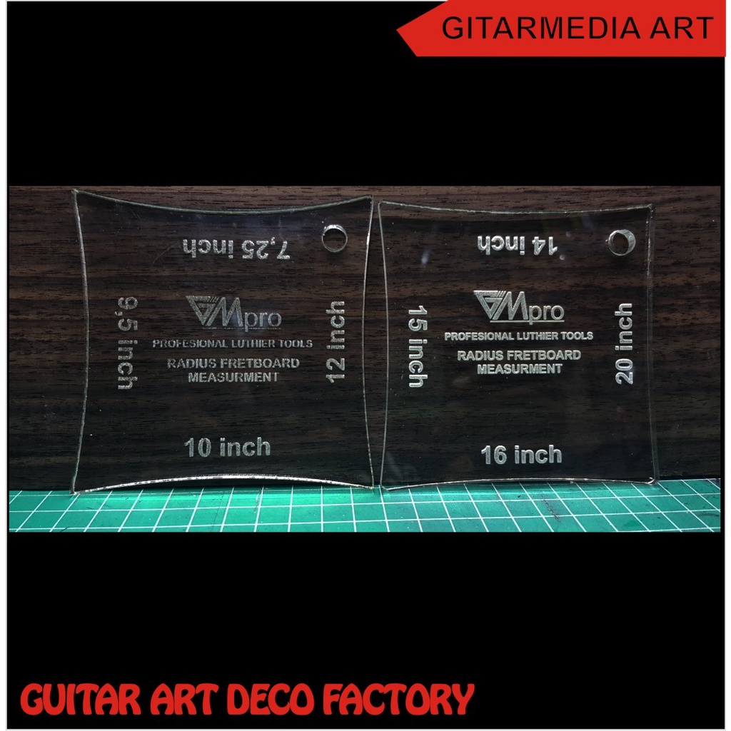 pengukur radius fretboard  gitar akustik dan elektrik/ radius presisi untuk chek radius fretboard
