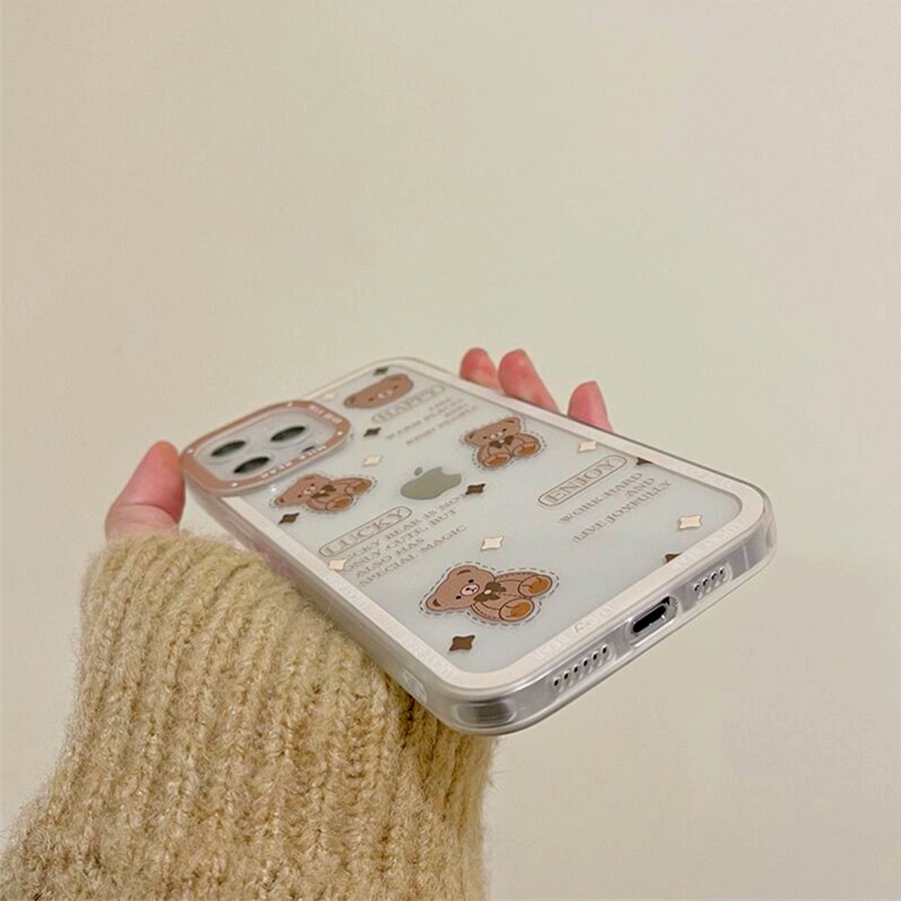 Casing Vivo Y20 Y20S Y21 Y21A Y21E Y21S Y21T Y30 Y30i Y33S Y33T Y50 Y91 Y91C Y93 Y93 Fingger Y95 Case Cute Milky Bear Character Silicon Premium
