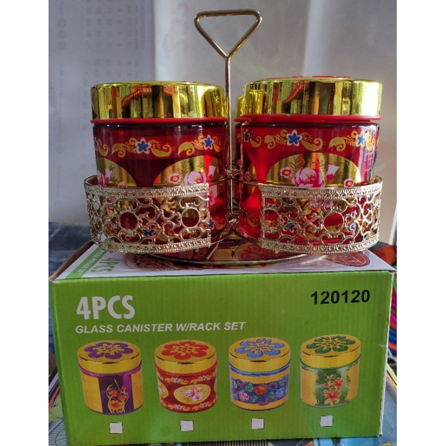 Toples kue isi 4 toples ( set) keranjang putar