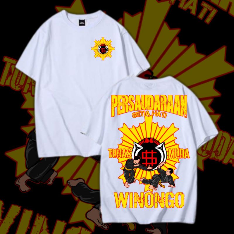 KAOS PSHW SH WINONGO PUTIH MOTIF 5 DESAIN DISTRO KEKINIAN BAHAN COTTON COMBAT PREMIUM KUALITAS TERBA