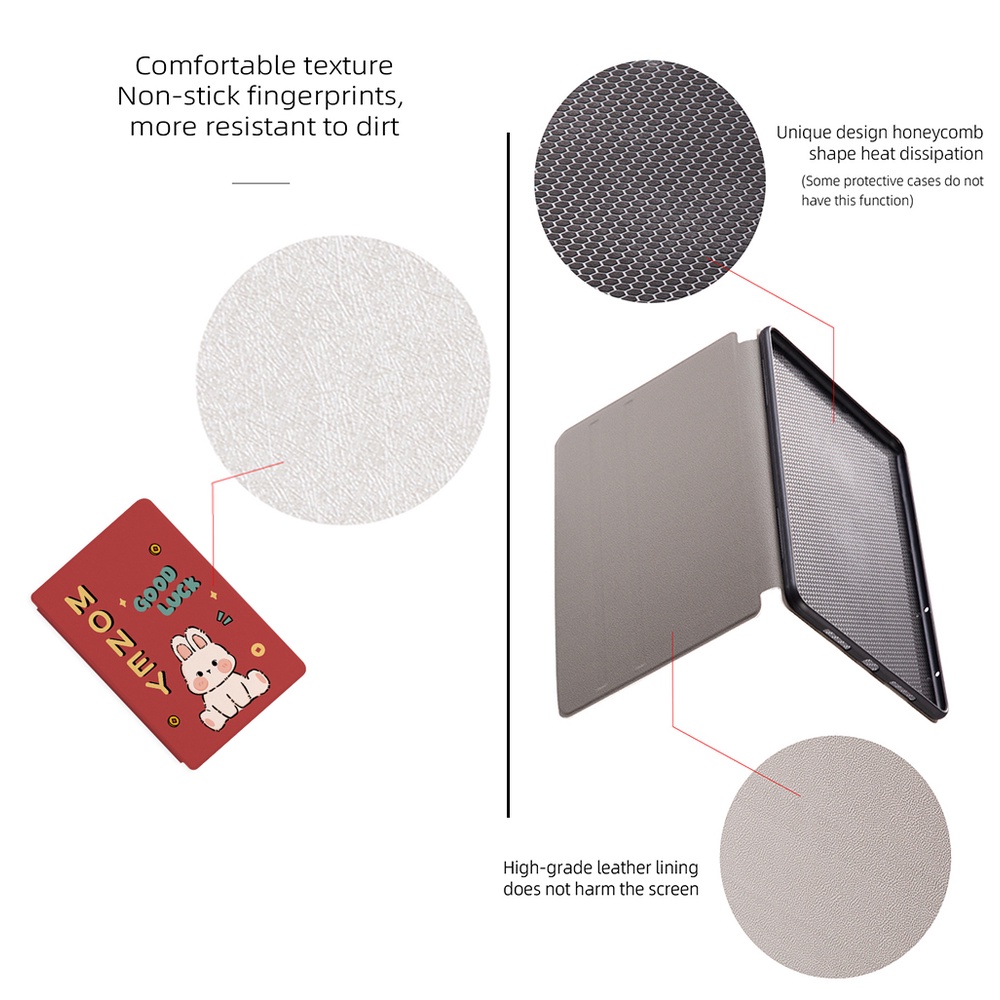 Tablet Case Untuk Nokia T10 (2022) 8.0 &quot;TA-1503 TA-1472 TA-1462 TA-1457 Fashion NewYear Festival Pola Kelinci Lucu Flip Stand Casing PU Leather Cover Pelindung