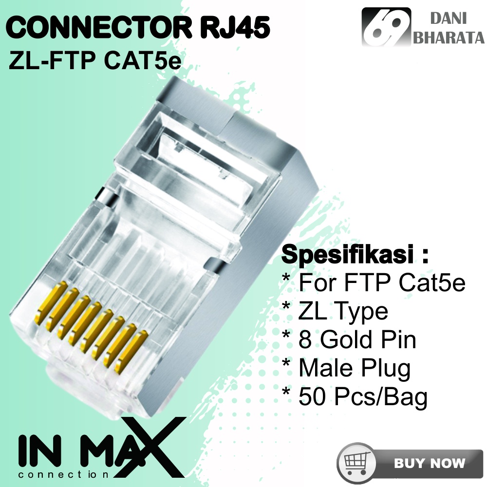 CONNECTOR Konektor RJ45 𝐅𝐓𝐏 𝐂𝐀𝐓 𝟱𝓮 𝟱𝟬 𝗽𝗰𝘀 IN MAX [𝗛𝗶𝗴𝗵 𝗤𝘂𝗮𝗹𝗶𝘁𝘆]