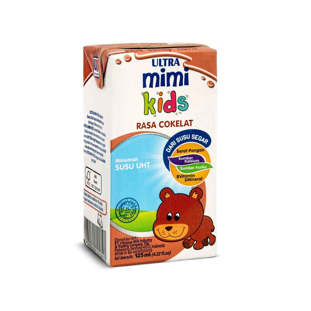 Ultra Mimi Kids / Minuman Susu UHT / Susu Rasa Cokelat / 125ml