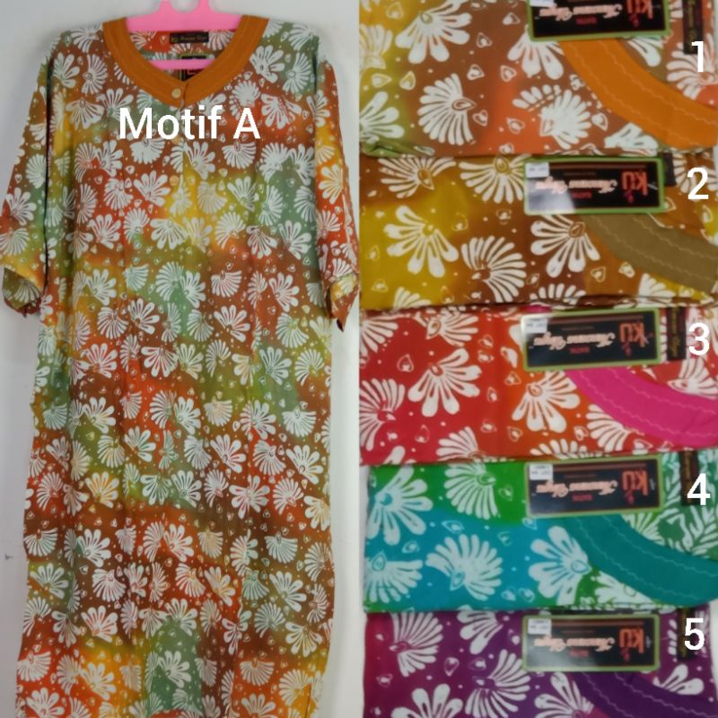 Daster Kencana Ungu Lengan 3/4 Jumbo Cap Label Hitam