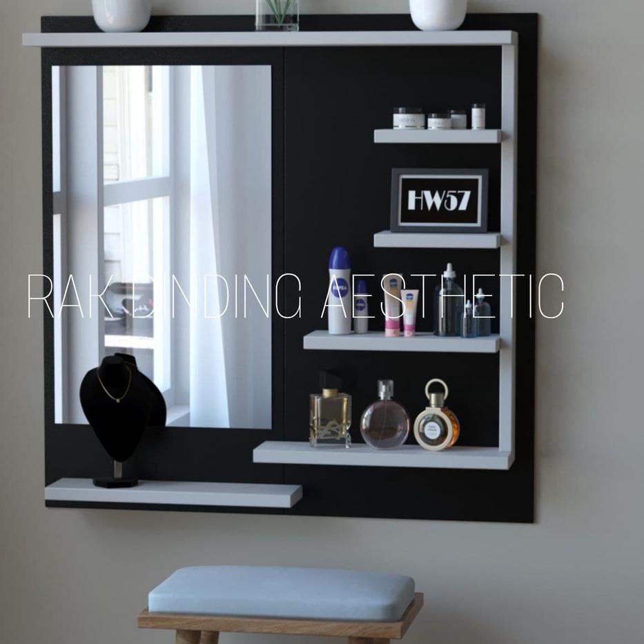 ヌ RAK MAKEUP GANTUNG / MEJA RIAS GANTUNG / RAK RIAS / MEJA RIAS DINDING / KACA RIAS DINDING CANTIK ㅳ