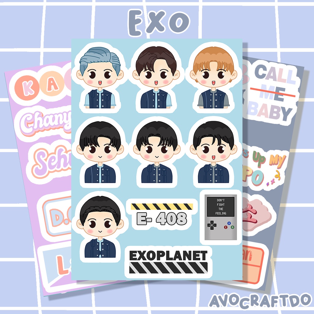 [ AVOCRAFTDO ] Sticker Kpop EXO Don't Fight the Feeling / Cream Soda die cut