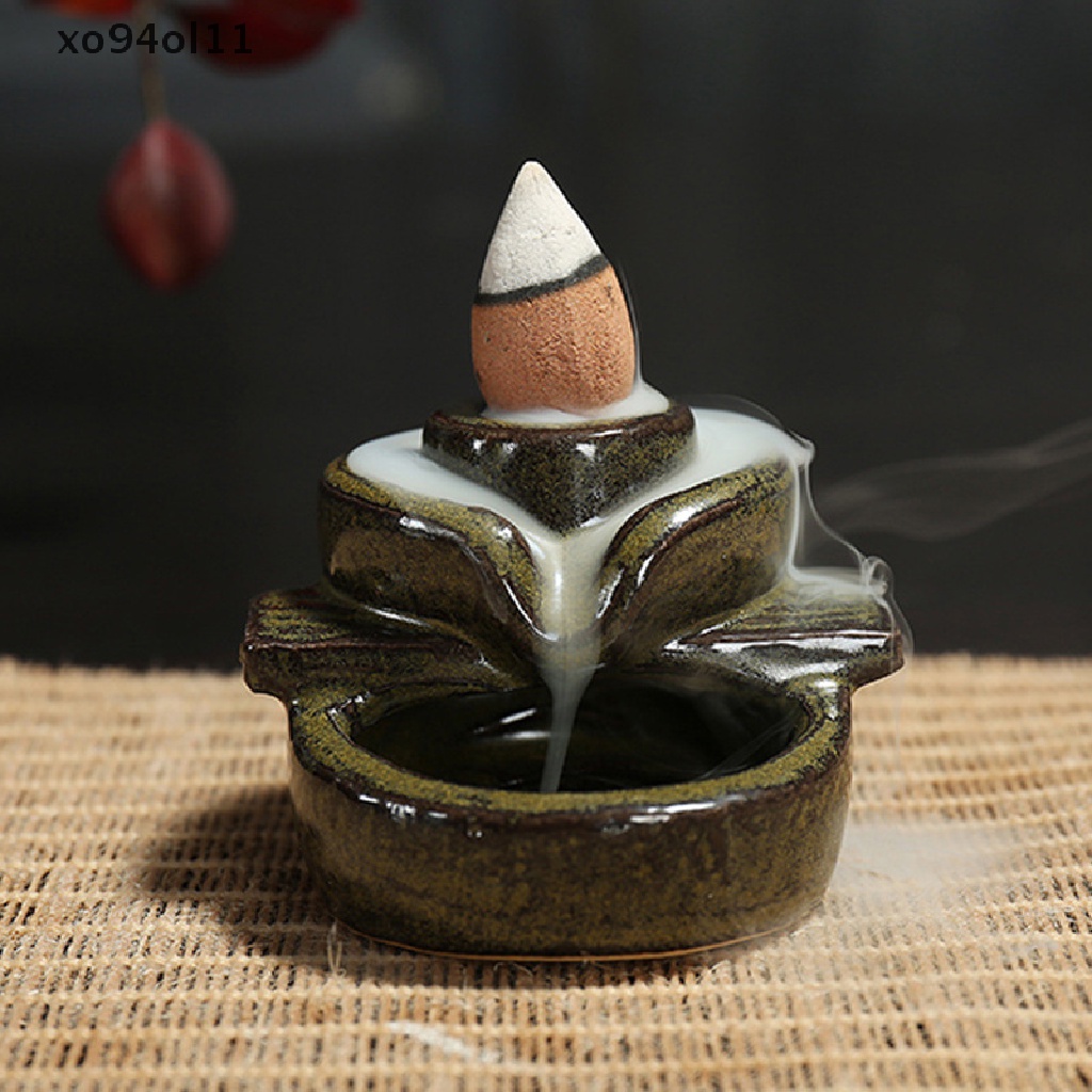 Xo Waterfall Incense Burner Backflow Keramik Tempat Dupa Dupa Dupa Fountain Incens OL