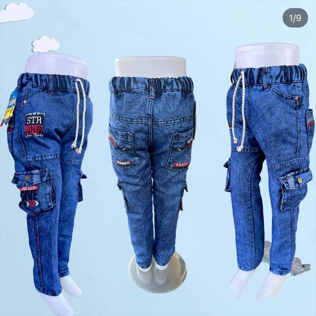 Celana jeans anak bahan denim usia 3 sampai 12 tahun