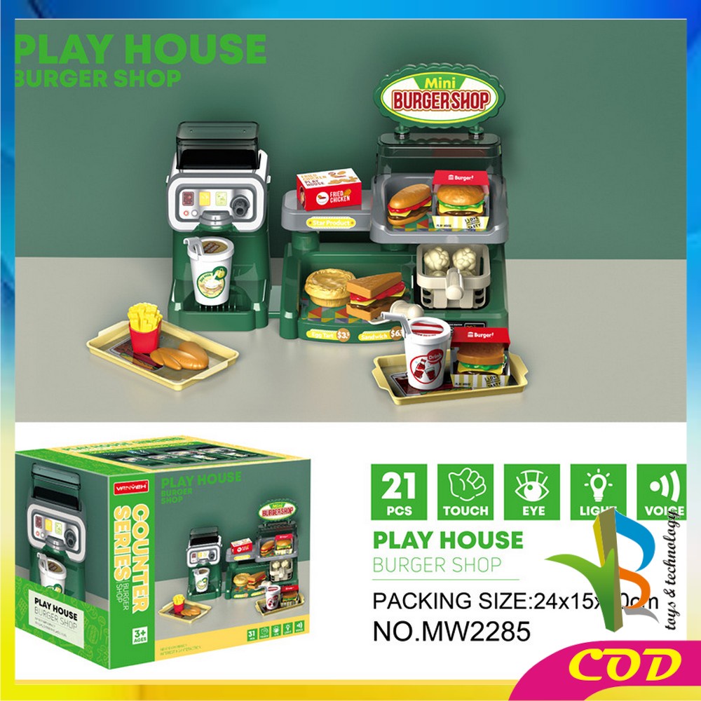 RB-M223 M225 Mainan Mesin Kasir Anak Counter Play house / Mainan Ice Cream Fast Food Dessert Junkfood Pretend Play