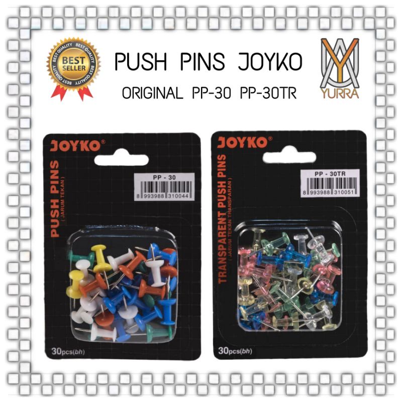 

YURRA - PUSH PINS JOYKO ORIGINAL JARUM PIN TEKAN / PAKU PIN TEMPEL KERTAS NOTE