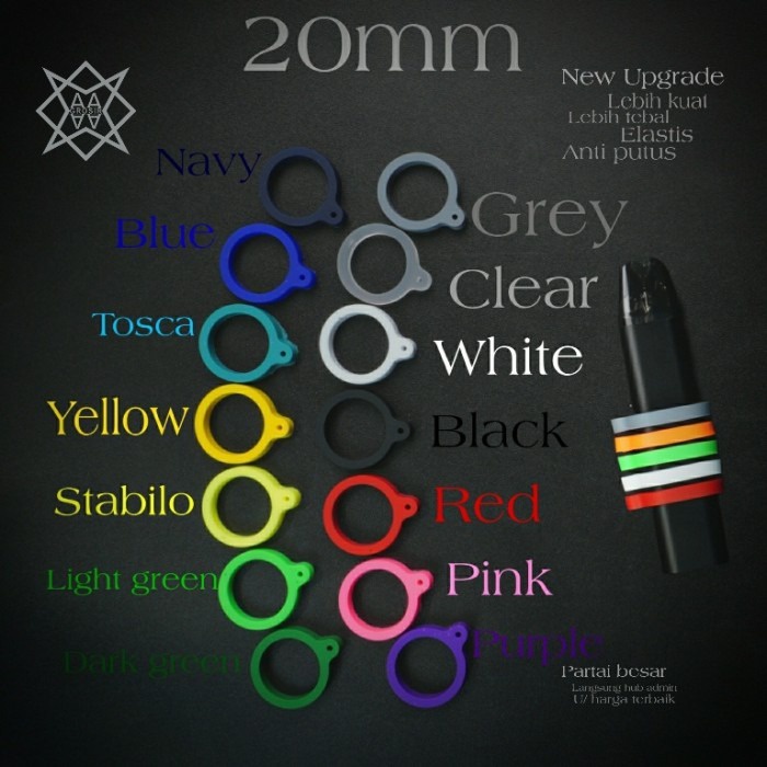 

Karet Lanyard ukuran 20mm Black Karet Gantungan Lanyard