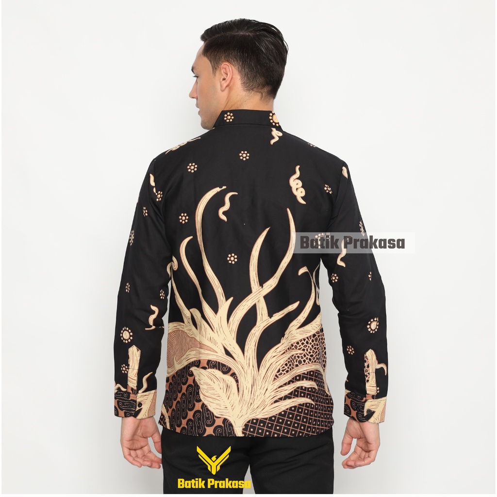 Kemeja Batik Prakasa Motif Bhumi Ashwin Slimfit Lengan Panjang Batik Solo