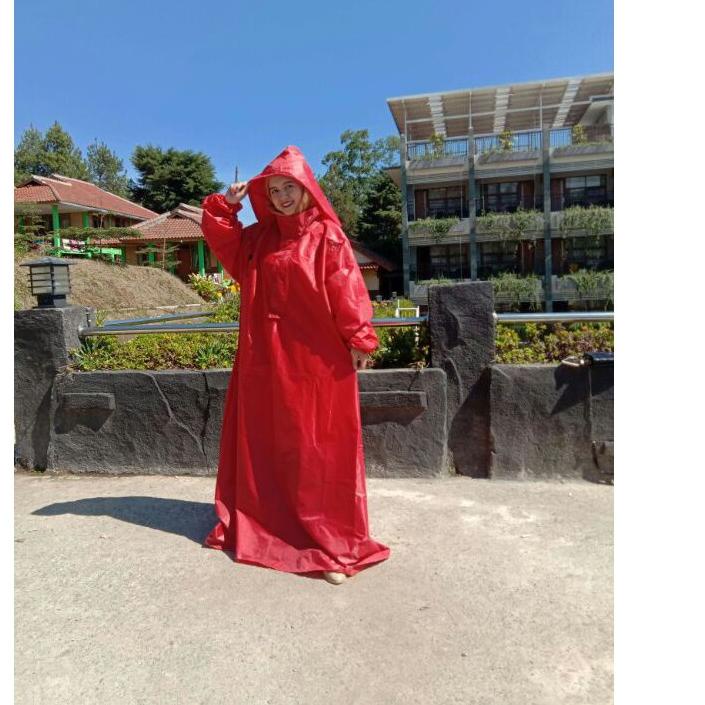 Promo jas hujan gamis muslimah jashujan poncho cewek terusan syar'i jas ujan wanita kekinian travell