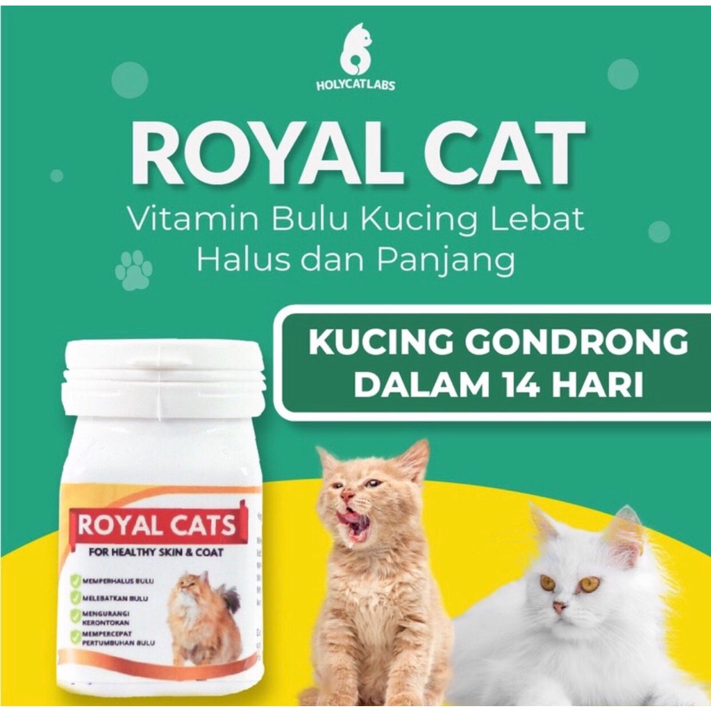 ROYAL CATS 1 KAPSUL Vitamin Bulu Kucing Lebat Halus Mengkilap Anti Rontok