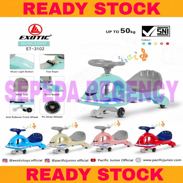 Swing Car Exotic ET 3102 Magic Tolocar Mobil Mainan - Cream