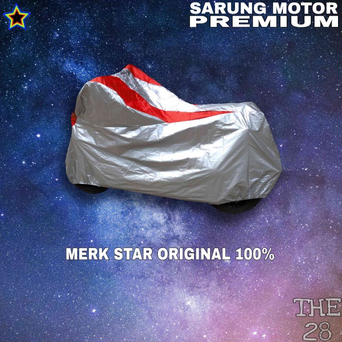 SARUNG MOTOR SUPRA X 125 D SI SILVER MERAH BODY COVER PENUTUP PREMIUM