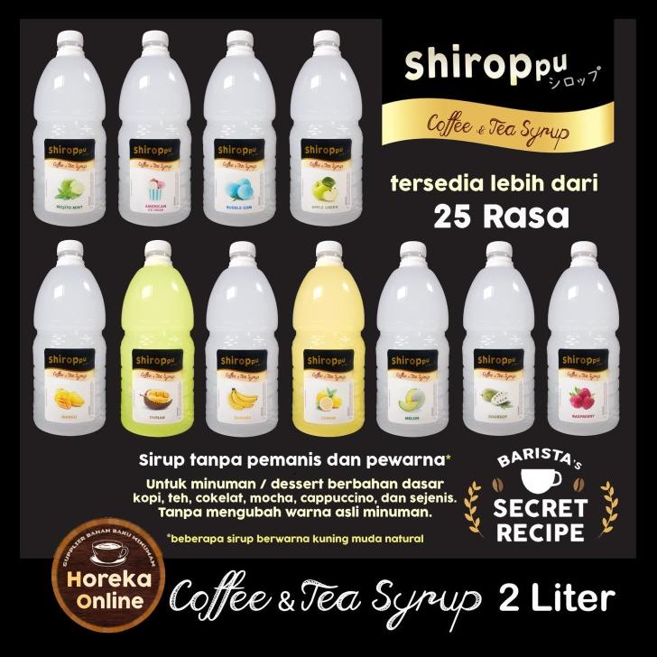 

Syrup Coffee & Tea Shiroppu 2 Liter| Sirup Tanpa Warna & Pemanis