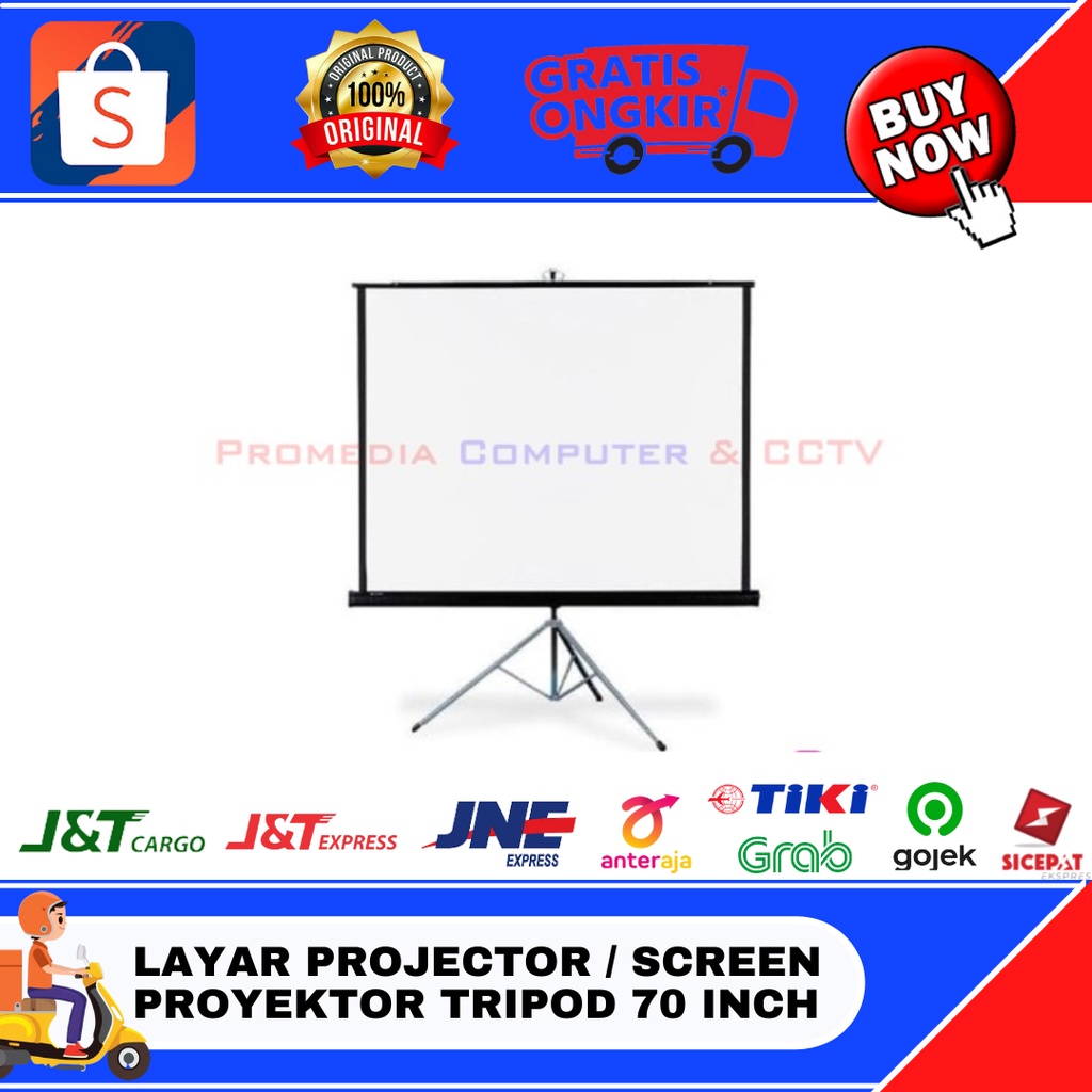 LAYAR PROJEKTOR / SCREEN PROJEKTOR TRIPOD 70 INCH