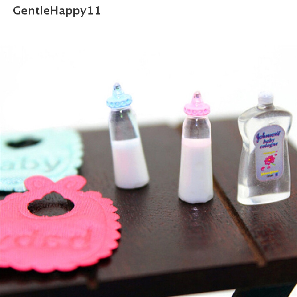 Gentlehappy1:12rumah Boneka Miniatur Botol Bayi Shampoo Oto Set Pembibitan Aksesori Hadiah id