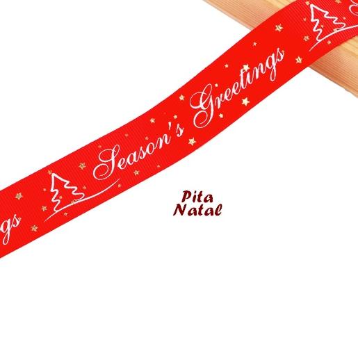 

GH2【 2.5 CM Pita Natal ISI 5 YARD Pita bingkisan Natal Hampers Natal Kado Natal Christmas Bow TERBARU