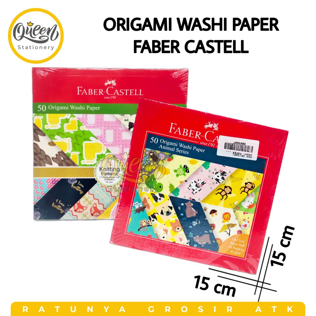 

1 PAK (50 LEMBAR) ORIGAMI WASHI PAPER FABER CASTELL KERTAS LIPAT ORIGAMI MOTIF