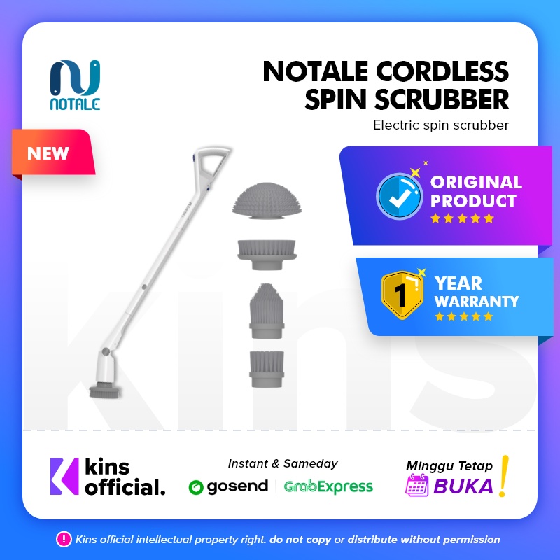 Notale Spin Scrubber Cordless Sikat Toilet Elektrik sikat pembersih WC