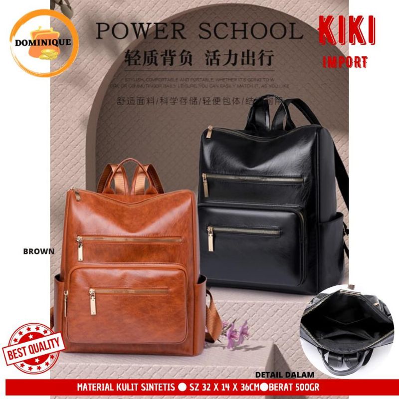 KIKI TAS RANSEL WANITA IMPORT KULIT SINTETIS