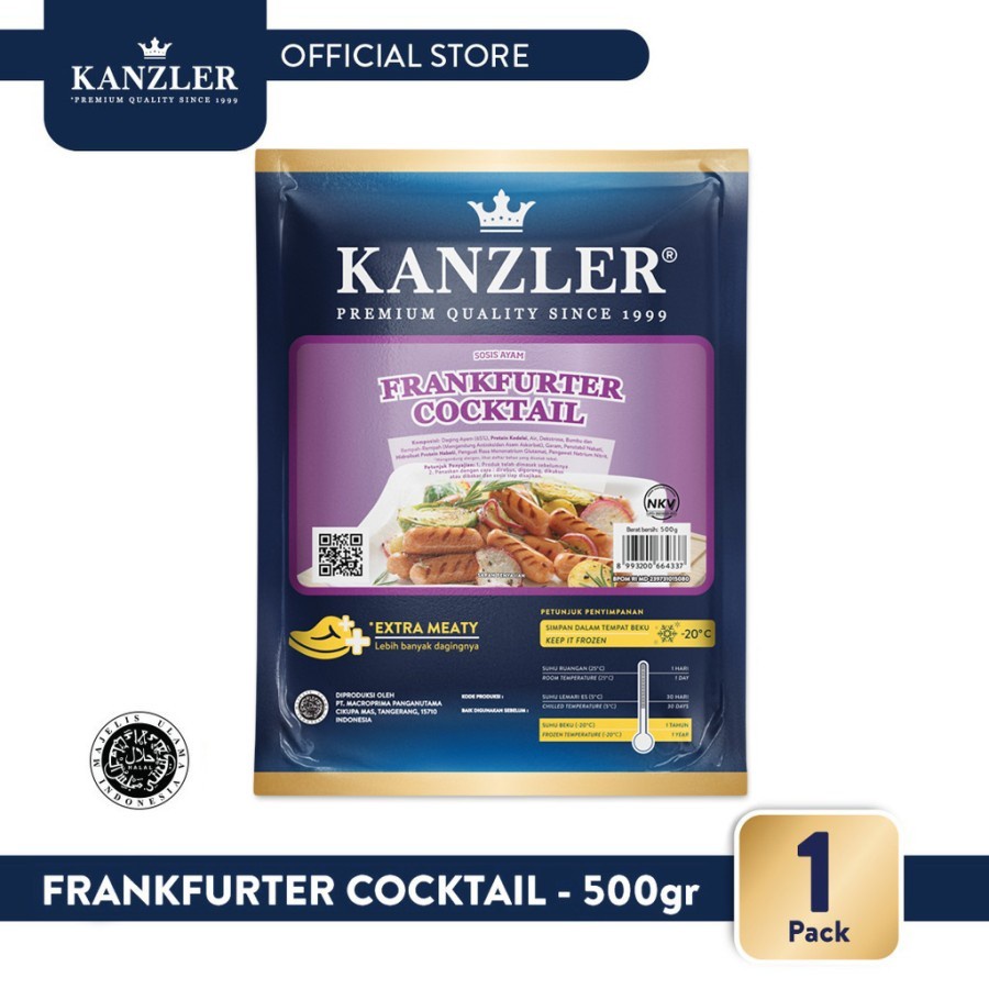 

Kanzler Sosis Frankfurter Coktail 500gr