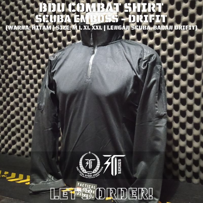 BDU COMBAT SHIRT SCUBA EMBOSS TACTICAL - LENGAN PANJANG