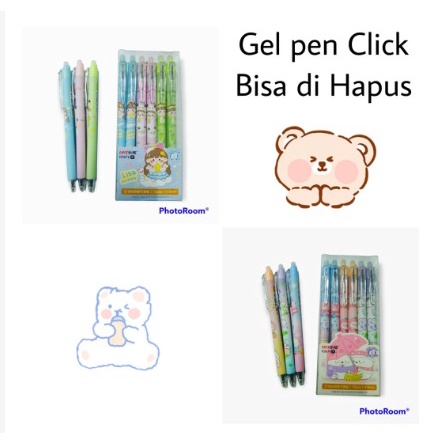 PULPEN GEL BISA DIHAPUS MODEL CLICK KARAKTER KARTUN ISI 1 PULPEN. MURAH