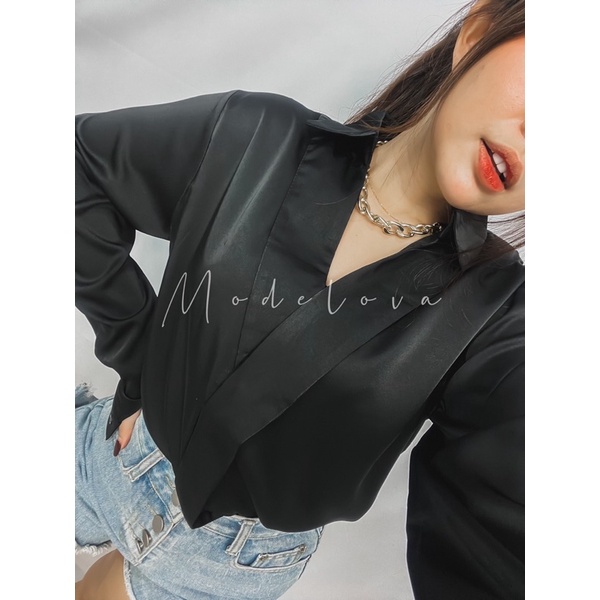 MDLV ~ 2360# Aletta Skipper Collar Blouse polos Import