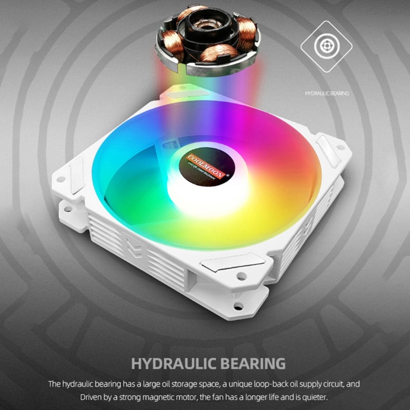 Bt Coolmoon PC Untuk Case Fan 120mm PWM ARGB Pendingin Sasis Komputer 4pin Adjustable RGB Cooling Fan Untuk Pendingin CPU